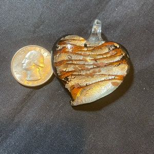 ♥️ MURANO GLASS HEART AUTHENTIC PENDANT FROM VENICE  ITALY ♥️